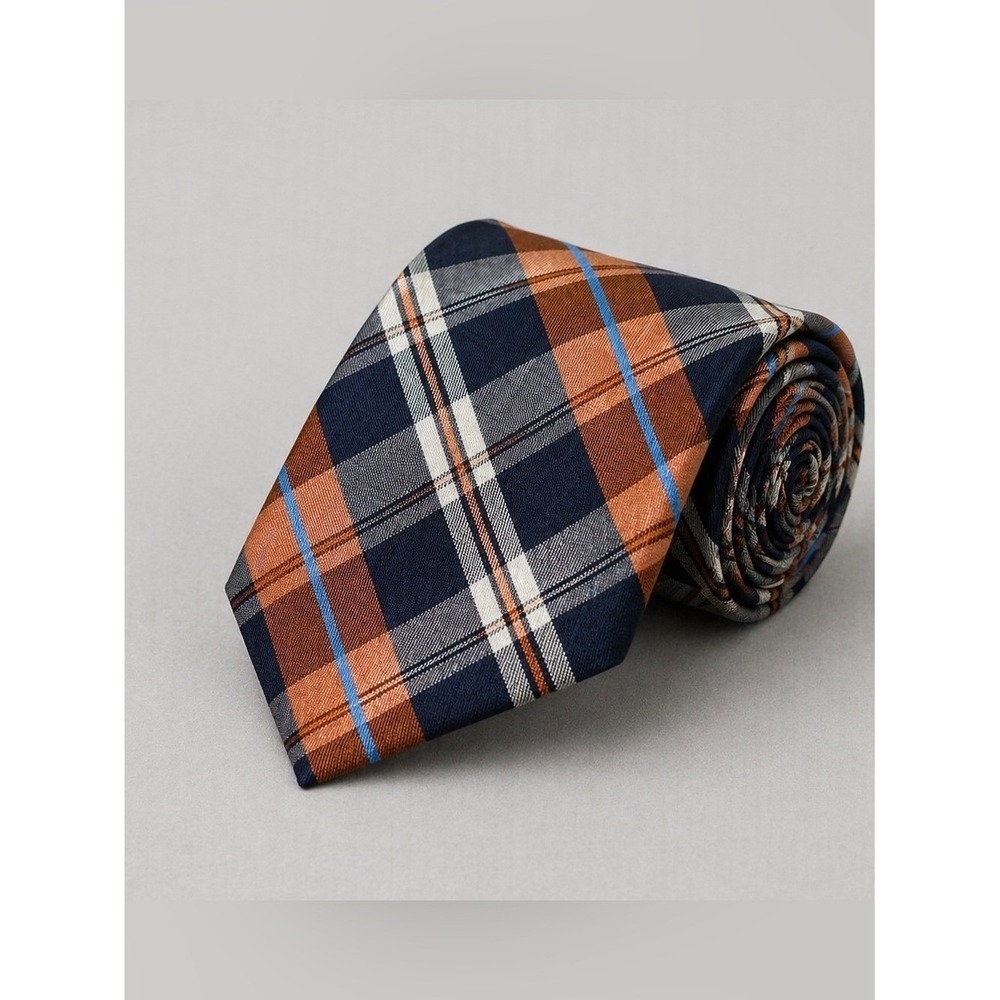 Nautica Mens Silk Plaid Tie Luxe Old Money Quiet Luxury Preppy Career Weeeing